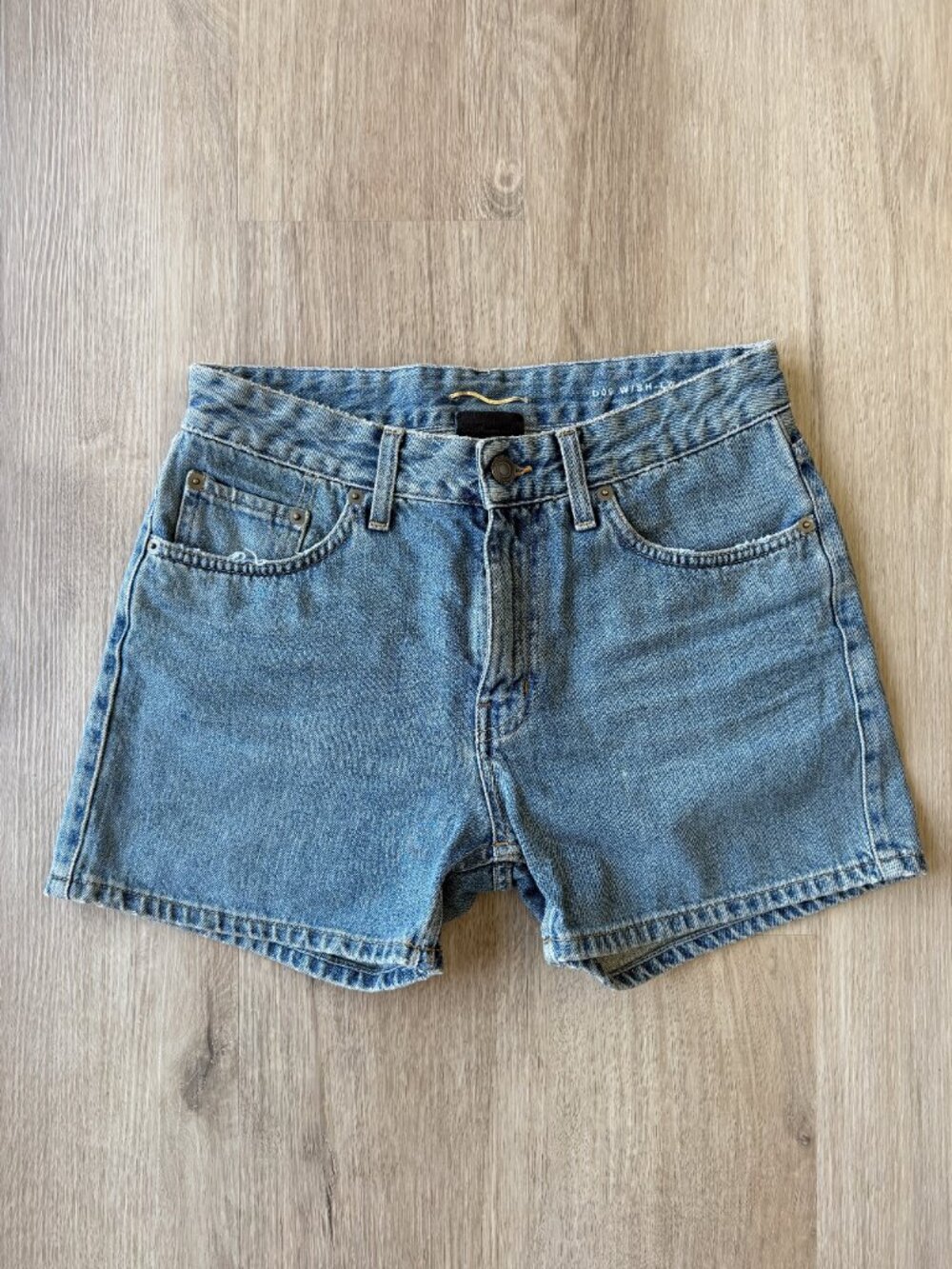 Saint Laurent Blue Denim High-Waist Shorts